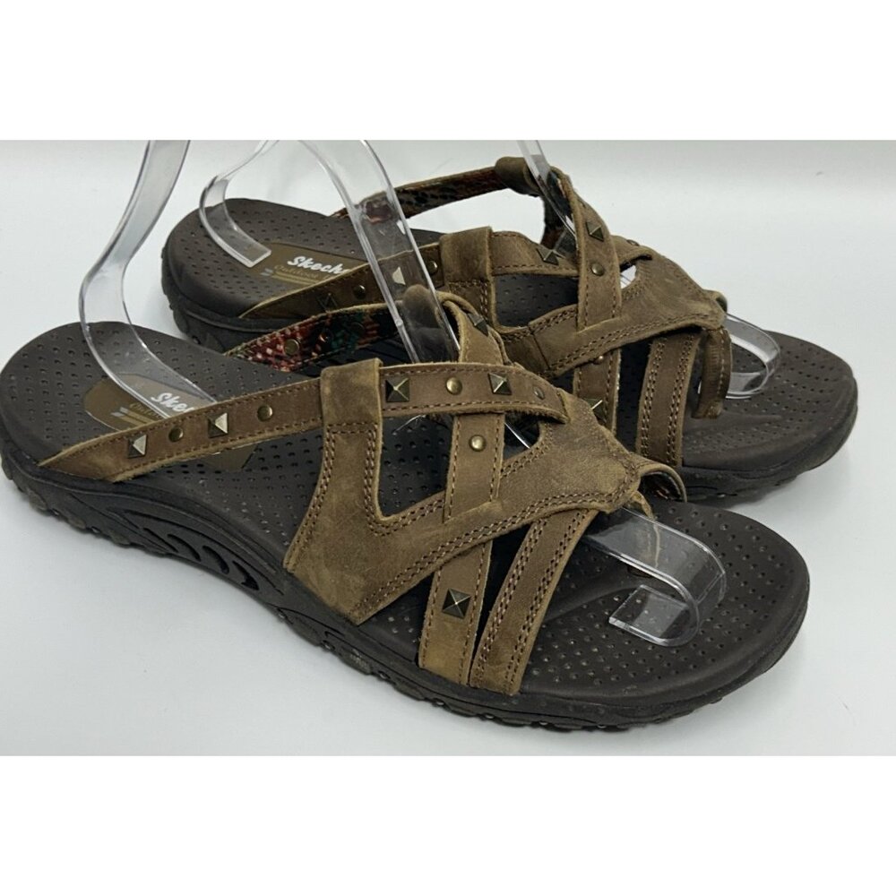 Skechers Brown Strappy Studded Women's Sandals